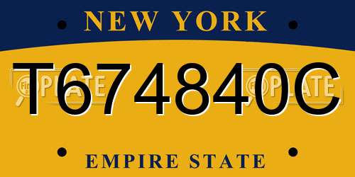 T674840C New York License Plate