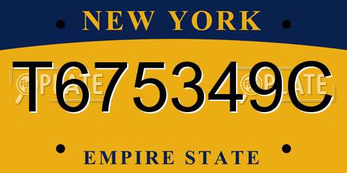 T675349C New York License Plate