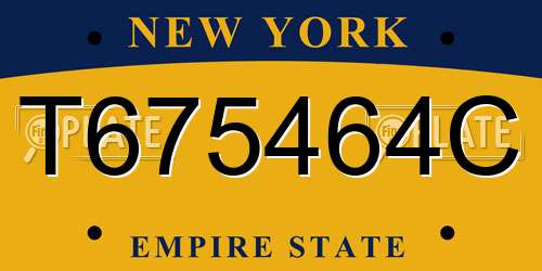 T675464C New York License Plate