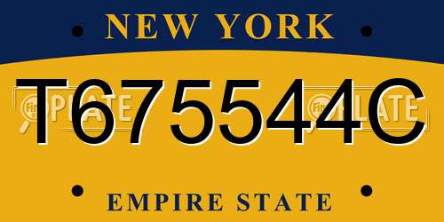 T675544C New York License Plate