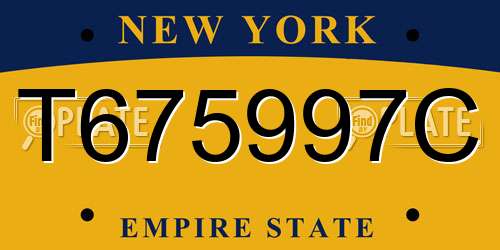 T675997C New York License Plate