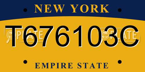 T676103C New York License Plate