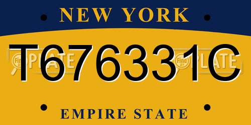 T676331C New York License Plate