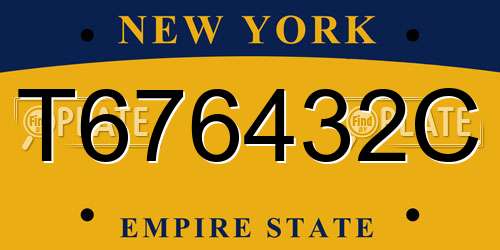 T676432C New York License Plate