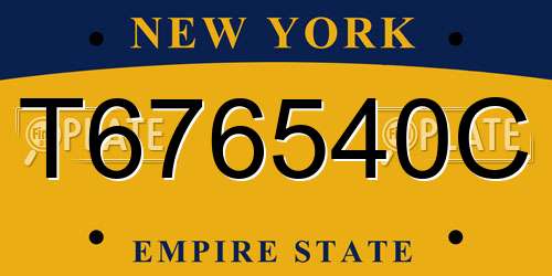 T676540C New York License Plate