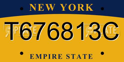 T676813C New York License Plate