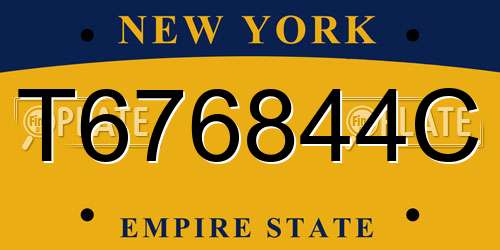 T676844C New York License Plate