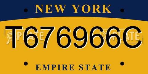 T676966C New York License Plate
