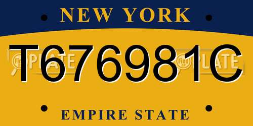 T676981C New York License Plate