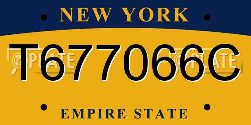 T677066C New York License Plate