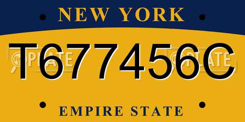 T677456C New York License Plate