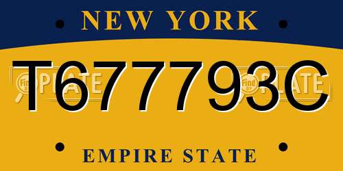 T677793C New York License Plate