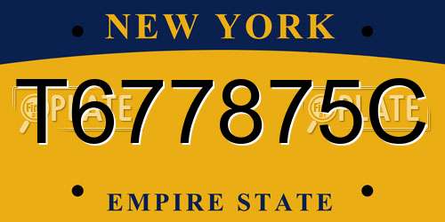 T677875C New York License Plate