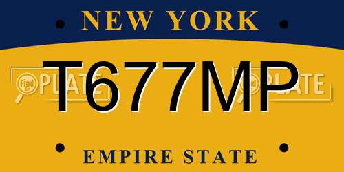 T677MP New York License Plate