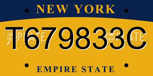 T679833C New York License Plate