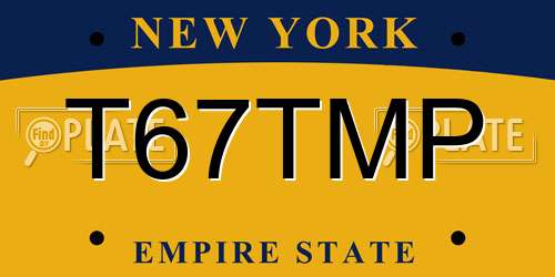 T67TMP New York License Plate