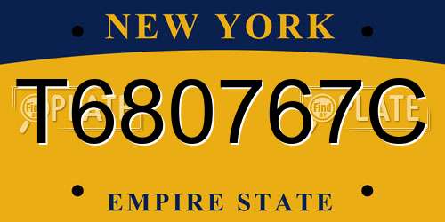 T680767C New York License Plate