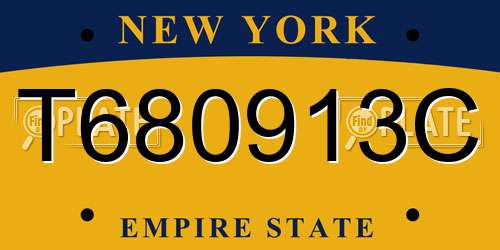 T680913C New York License Plate