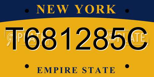 T681285C New York License Plate
