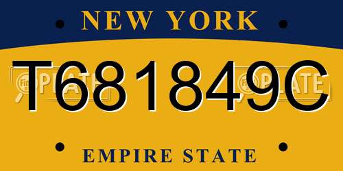 T681849C New York License Plate