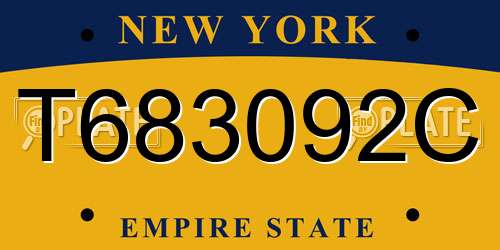 T683092C New York License Plate