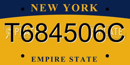 T684506C New York License Plate