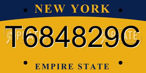 T684829C New York License Plate