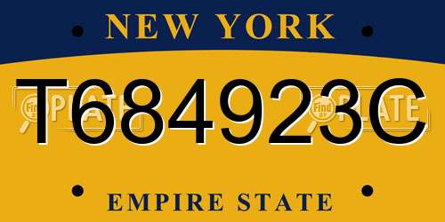 T684923C New York License Plate