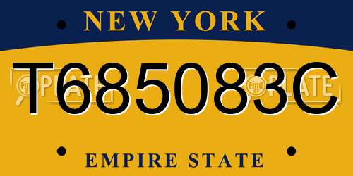 T685083C New York License Plate