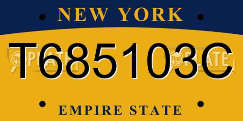 T685103C New York License Plate