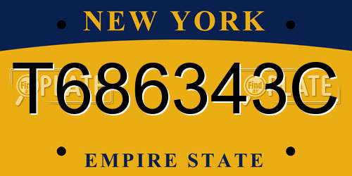 T686343C New York License Plate