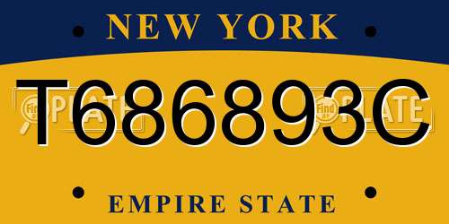 T686893C New York License Plate