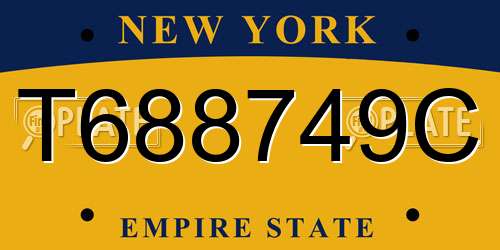 T688749C New York License Plate