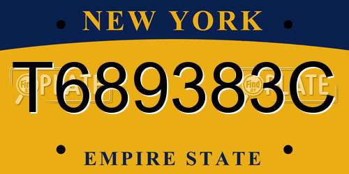 T689383C New York License Plate