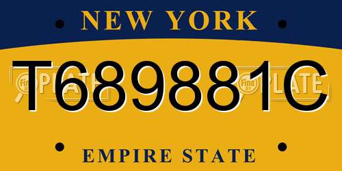 T689881C New York License Plate