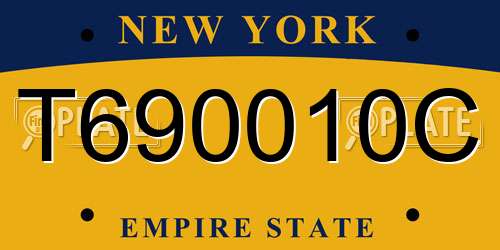 T690010C New York License Plate