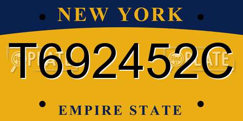 T692452C New York License Plate