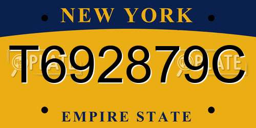 T692879C New York License Plate