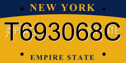 T693068C New York License Plate