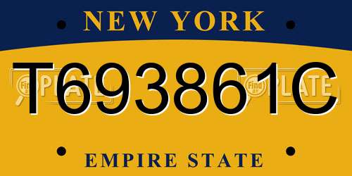T693861C New York License Plate