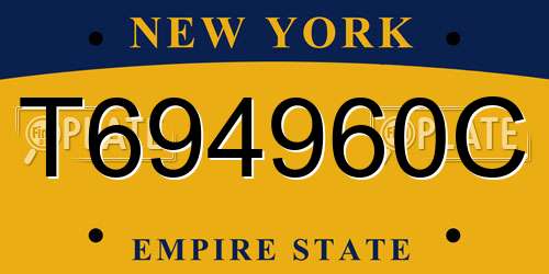 T694960C New York License Plate