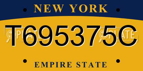 T695375C New York License Plate