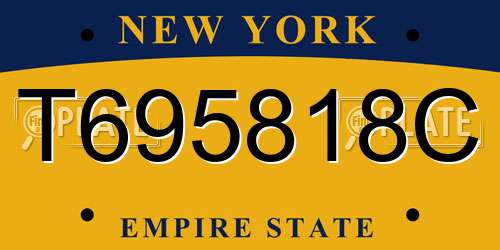 T695818C New York License Plate