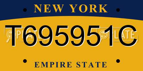 T695951C New York License Plate