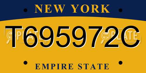 T695972C New York License Plate