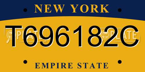 T696182C New York License Plate