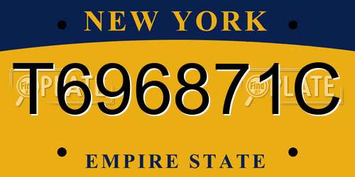 T696871C New York License Plate