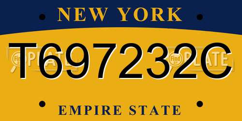 T697232C New York License Plate