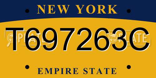 T697263C New York License Plate