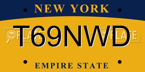 T69NWD New York License Plate